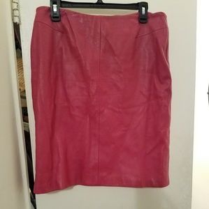 HOT PINK  LEATHER SKIRT